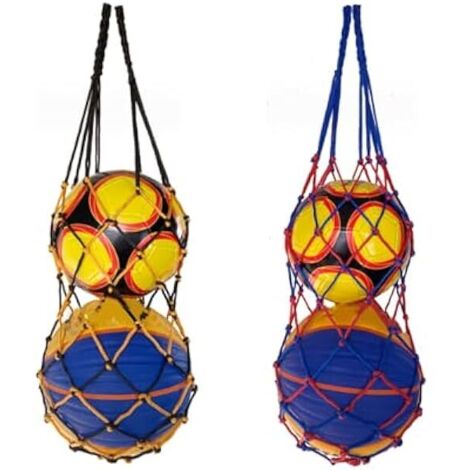 Sac De Rangement En Filet - Sac À Ballons Double Capacité - Nylon - 86 Cm - Pour Basket Ball Football Volley Ball - 2 Pièces
