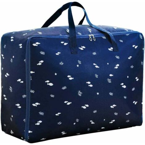 Sac de rangement en tissu oxford (motif poisson bleu marine)-Fei Yu