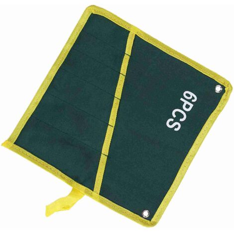 Sac de rangement enroulable pour outils - 1pc - Canvas durable - 6 poches - Vert