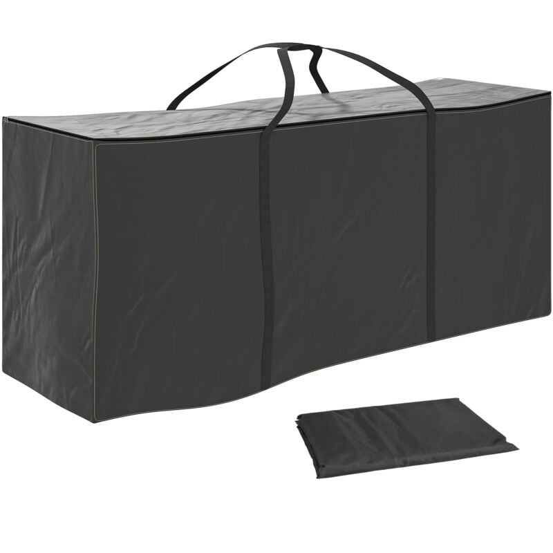 Sac de rangement étanche pour coussins d'extérieur housse impreméable pour coussins de jardin avec poignées noir