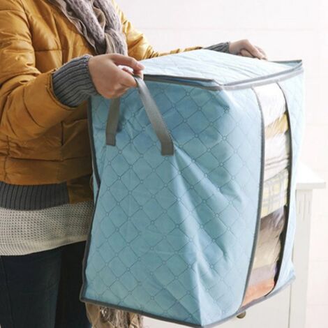Sac de rangement imperméable pour couette et linge de lit avec fermeture éclair et poignées