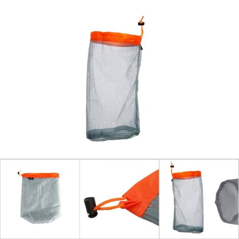 Sac de Rangement Léger en Maille pour Randonnée Camping Voyage (Orange M)