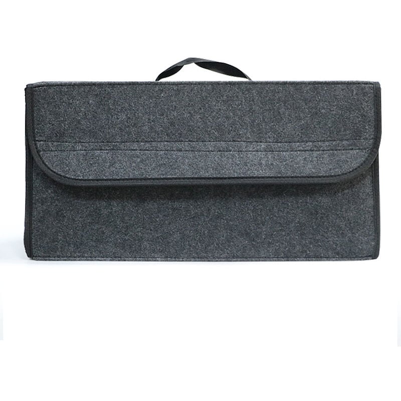 Sac de rangement pliable en feutre antidérapant pour coffre de voiture, outils et désencombrement intérieur, convient à tous les véhicules (gris)