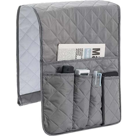 Sac de rangement pliable et antidérapant pour télécommande, adapté aux canapés ou aux fauteuils, sac de rangement étanche pour accoudoir avec 5 poches.