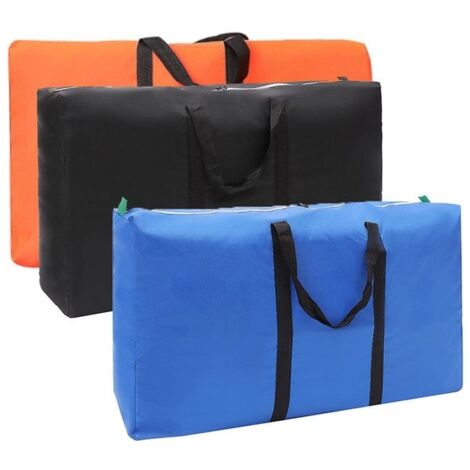 Sac de rangement pliable, lot de 3, grand sac de déménagement, sac de rangement avec fermeture éclair