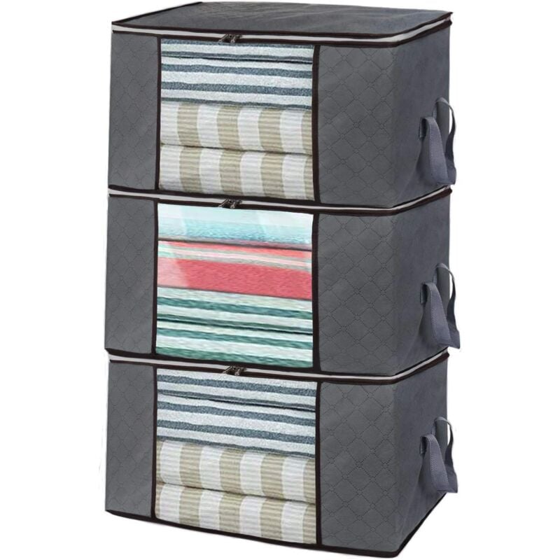 Alovez - Sac de rangement pliable pour vêtements, grand format, avec poignée allongée et fermeture éclair robuste, respirant et respectueux de