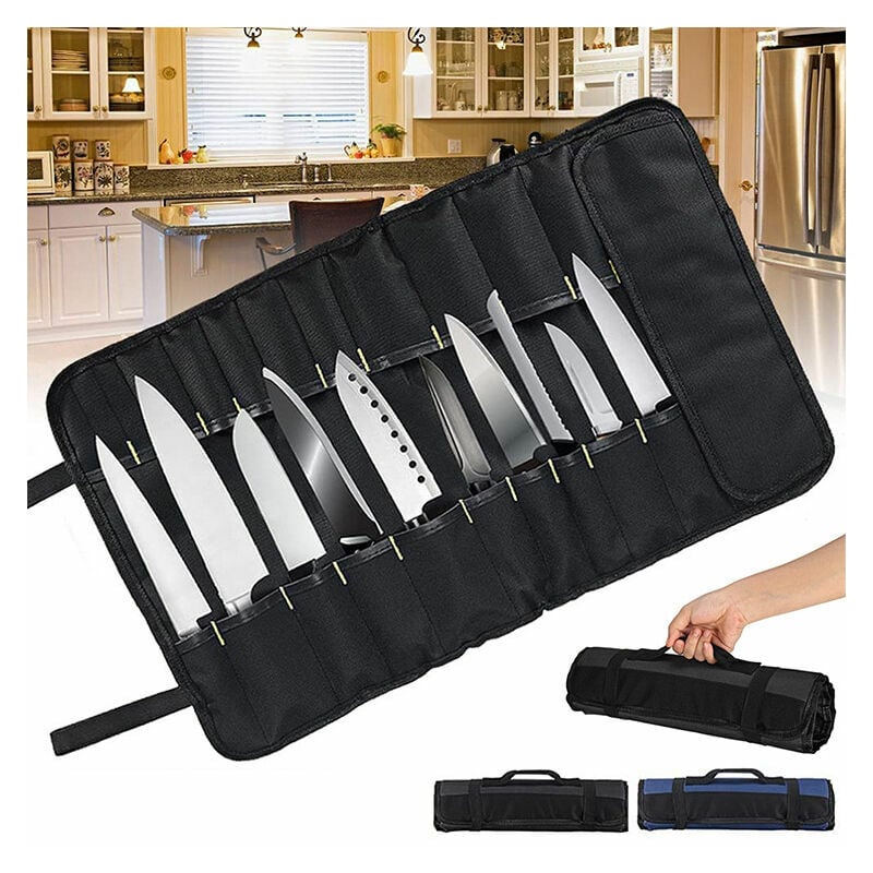 Ensoleille - Sac de Rangement Polyvalent pour Couteaux de Chef, étui de Rangement Portable pour Couteaux Professionnels sans couteaux