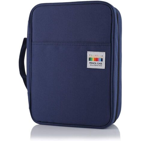 Sac de rangement porte-stylo grande capacité, bleu marine -221 trous