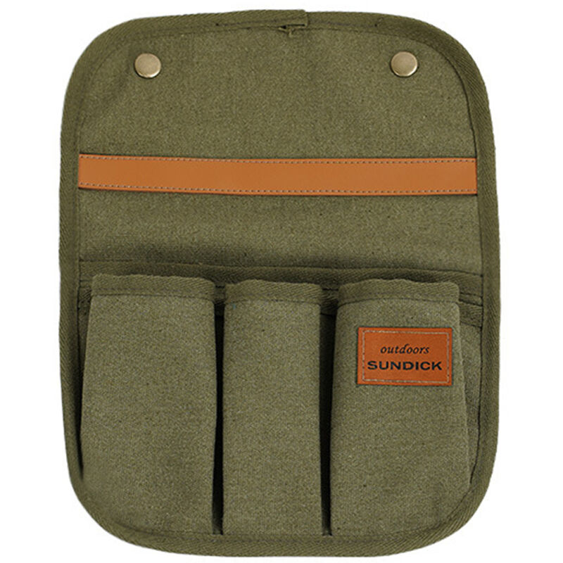 Sac de rangement pour accoudoir de chaise de camping en toile de coton légère et robuste, résistante à l'usure, avec plusieurs poches,Vert,DUBUNS