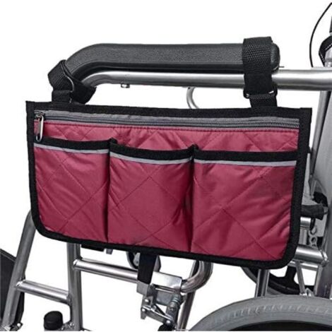Sac de rangement pour accoudoir pour fauteuil roulant, sac étanche avec 4 poches