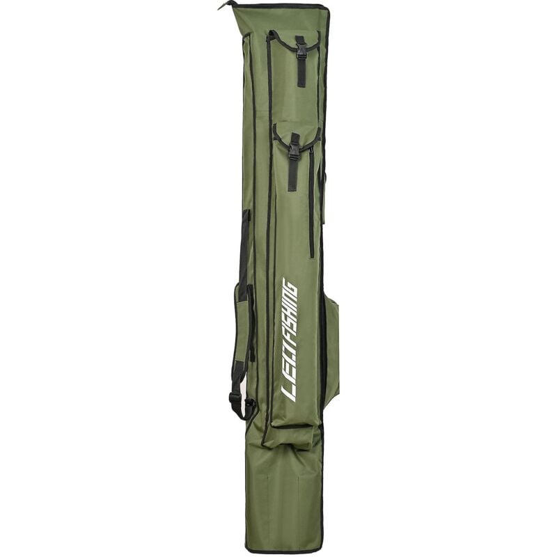 Fei Yu - Sac de rangement pour canne à pêche et moulinet de 1,75 m/1,95 m avec poches, sac de rangement à bandoulière pour moulinet de canne,