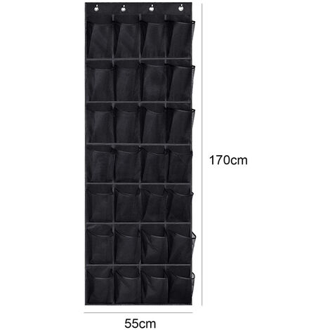 Sac de rangement pour chaussures, organisateur de chaussures, 28 poches en filet, porte-porte, sac de rangement pour pantoufles, sac suspendu au mur,28 Pockets black,CHINA