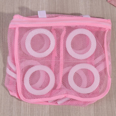 Sac de rangement pour chaussures, sac de voyage pour chaussures, sac à linge Portable en maille, organisateur Anti-déformation 1 pièce,Rose