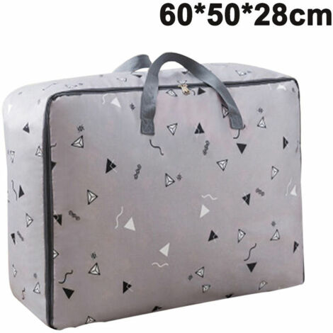 Sac de rangement pour couette en tissu Oxford, sac de rangement pour vêtements, sac de rangement pour vêtements de grande capacité avec fermeture à glissière, sac de rangement pour literie
