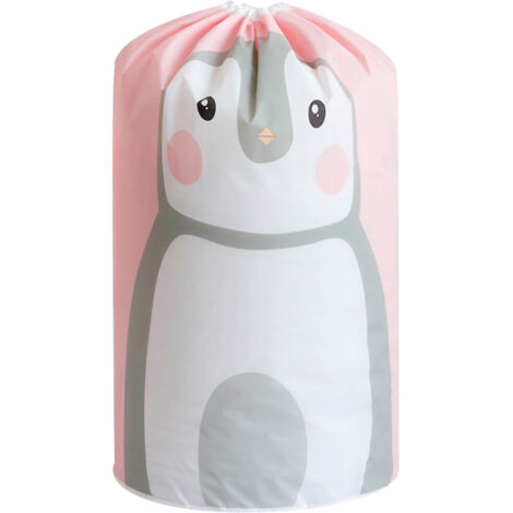 Sac de Rangement pour Couette et Linge Sac Tube PEVA Imperméable Anti-Poussière avec Impression Panda Rose