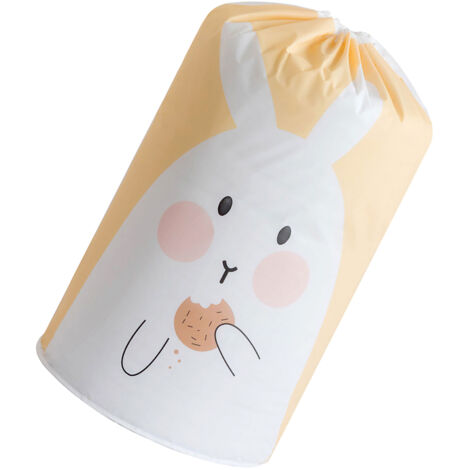 Sac de Rangement pour Couette PEVA Tubulaire Imperméable Antipoussière avec Impression Lapin Jaune pour Vêtements Couvertures