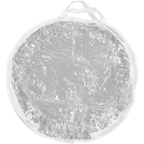 Sac de rangement pour couronne 60x20cm, PVC épais, poignée renforcée, double fermeture éclair, transparent, boîte de stockage pour décorations