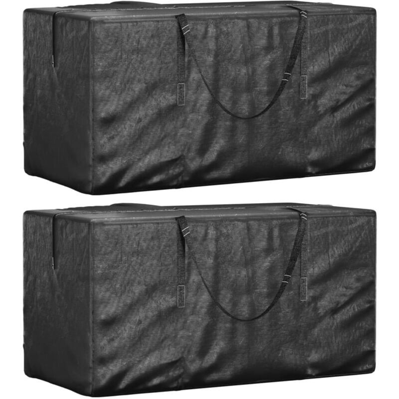 Sacs de rangement pour coussins de jardin 2 pcs noir