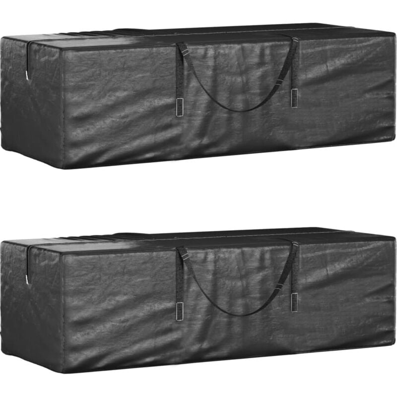 Sacs de rangement pour coussins de jardin 2 pcs noir