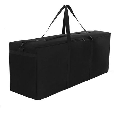 Sac de Rangement pour Coussins de Meubles de Jardin, Iimperméable, Étanche à la Poussière, Anti-UV, Robuste Tissu Oxford 600D Housse de Rangement pour Le Sapin Noel (122x39x55cm) - Noir LO-Ron