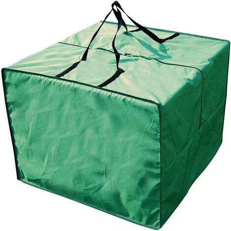 Sac de rangement pour coussins - Sac de rangement durable en 210D pour coussins de jardin, sac de rangement zippé avec poignée, capacité de 81 x 81 x 61 cm (vert)