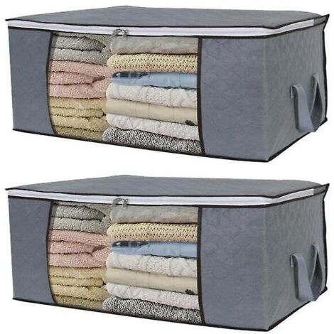 sac De Rangement Pour Draps, Couvertures, Vtements Gris Paquet De 2
