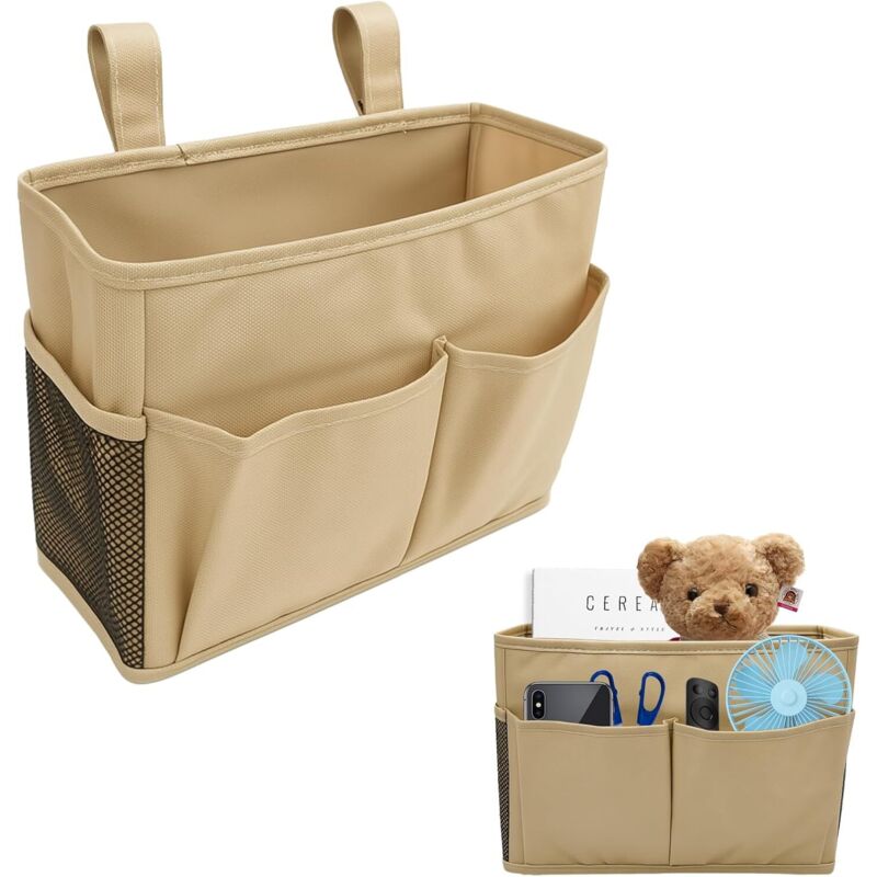 Sac de Rangement pour Lit Suspendu - 5 Poches en Toile de Jute,Bedside Hanging Storage Organizer Organisateur de Lit Superposé Ajustable 30x20cm Sac de Rangement pour Lit Suspendu - 5 Poches en Toile de Jute,Bedside Hanging Storage Organizer Organisateur de Lit Superposé Ajustable 30x20cm