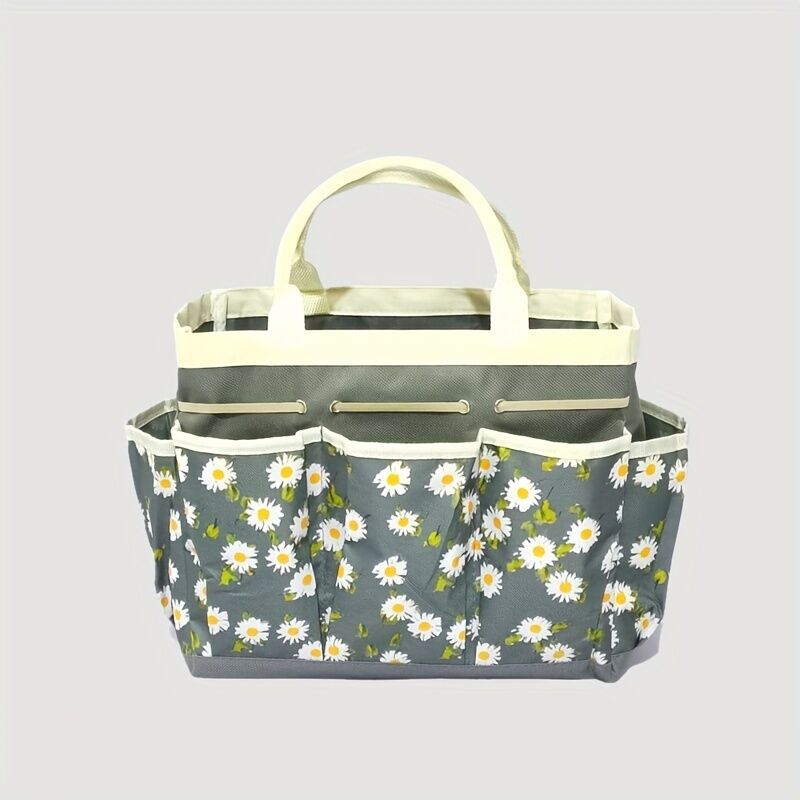 Sac de Rangement pour Outils de Jardin – Sac Portable en Tissu Oxford avec Imprimé Créatif, Multi-Usage pour Jardin, Pique-Nique et Bureau