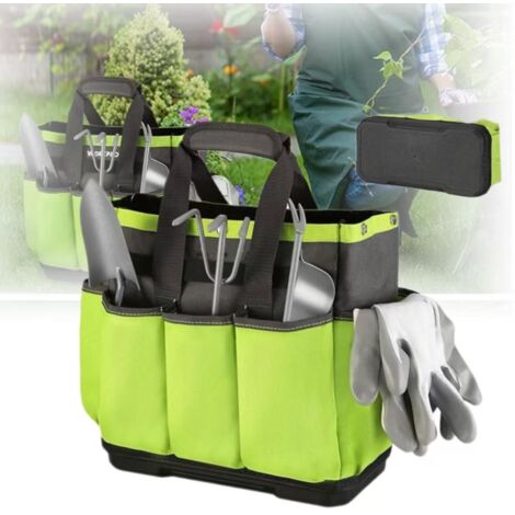 Sac de rangement pour outils de jardinage avec plusieurs poches, sac de travail extérieur durable,adapté aux jardiniers amateurs (outils non inclus).