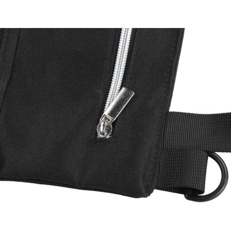 Sac de rangement pour outils, kit de réparation portable avec 5 poches zippées, 600D Oxford imperméable noir, 47x30cm pour voiture et jardin.