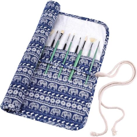 Sac de rangement pour pinceaux de type rouleau (éléphant bleu)