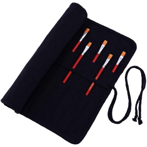 Sac de rangement pour pinceaux de type rouleau (noir),
