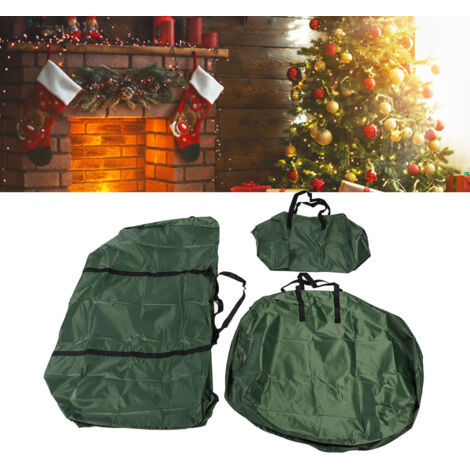 [Sac de rangement pour sapin artificiel] Lot de 3 sacs imperméables Oxford 750g pour sapin 2.3m (7.5FT) - Grande capacité et design festif