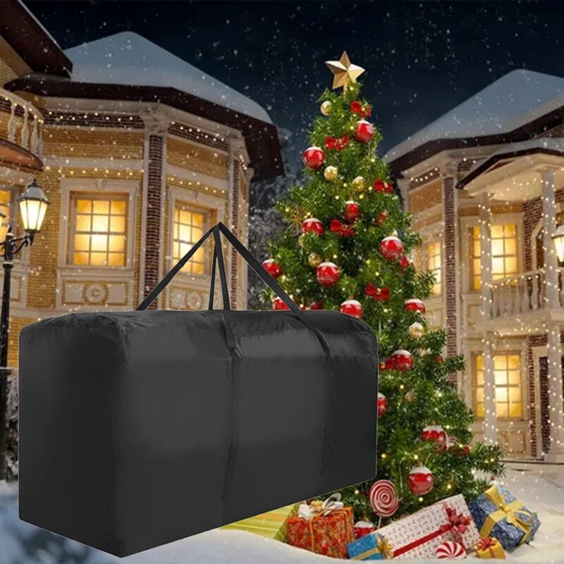Sac de Rangement pour Sapin de Noël Artificiel, Housse de Protection, Tissu Oxford 210D, Imperméable, Anti-poussière, Pliable, avec