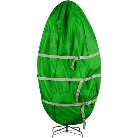 Sac de Rangement pour Sapin de Noël de Grande capacité, Housse Anti-poussière Robuste, Sacs de Rangement imperméables Pliables, étuis de Rangement avec poignées,Vert,114×254cm