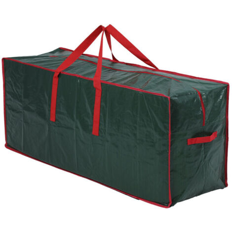 Sac de rangement pour sapin de Noël, sac cadeau tissé en polyéthylène de grande capacité, idéal pour l'intérieur, 122 x 38 x 50 cm (vert)
