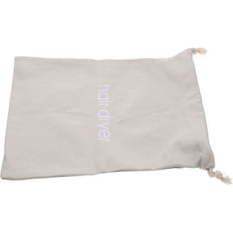 Sac de Rangement pour Sèche-cheveux Gris Clair 33 x 30 cm avec Cordon, Pour Voyage et Salle de Bain