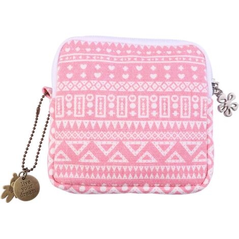 Sac de rangement pour serviettes hygiéniques, pendentif gratuit (rose),