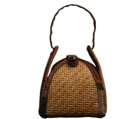 Sac de Rangement pour Tasses à Thé  Rangement Voyage en Rotin pour Accessoires,Pochette Organisatrice de Service à Thé,pour Maison Cuisine Bureau Camping Pique-nique Salle de Manger Station Café