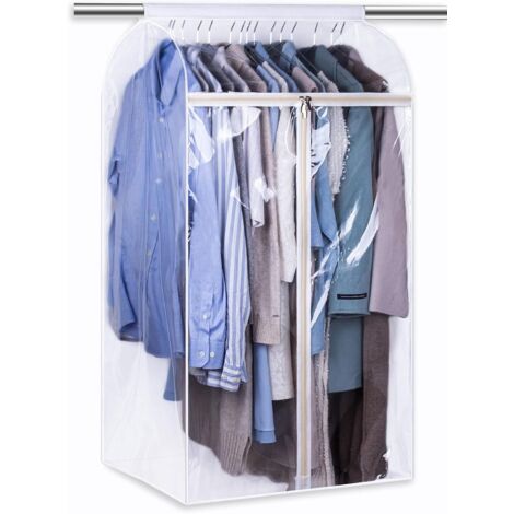 Sac De Rangement Pour Vêtements Accroché - 43 Pouces - Fenêtre Transparente PVC - Tissu Non Tissé Respirant - Pour Costume Manteau Chemise - 1 Pièce