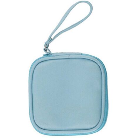 Sac de rangement simple pour écouteurs, câble de données, chargeur, boîte de rangement, sac pour écouteurs (bleu)