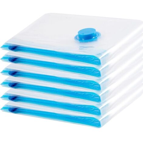 Sac de Rangement Sous Vide 6PCS,Sac sous vide Vetement Aspirateur,Compression Housse Aspirable Rangement Réutilisable pour Literie, Vêtements, Couettes, Matelas,Tente et Voyages(80  60