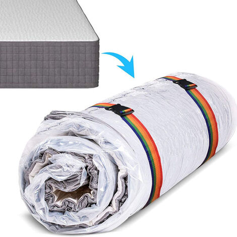 Sac de rangement sous vide pour matelas Queen Size, pour matelas en Latex mousse, permettant de gagner de l&39espace pour le déménagement, le stockage et l&39expédition avec 2 sangles,130x170