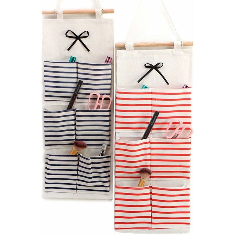 Fei Yu - Sac de Rangement Suspendu étagère Mural en tissu Panier Pochette de Rangement avec 6 Poches Sacs Organisateura, Pour Bébé Jouet Placard