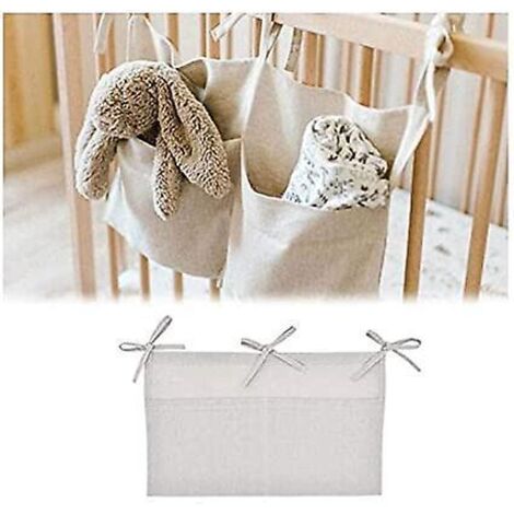 sac De Rangement Suspendu (gris), Sac De Rangement Pour Berceau, Bouteille De Rangement, Couche-jouet, Jouet De Chevet Solide Pour La Maternelle,