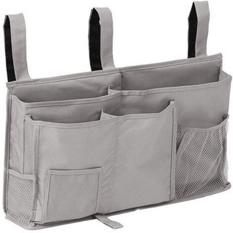 Sac de rangement suspendu pour lit superposé, organiseur de chevet gris