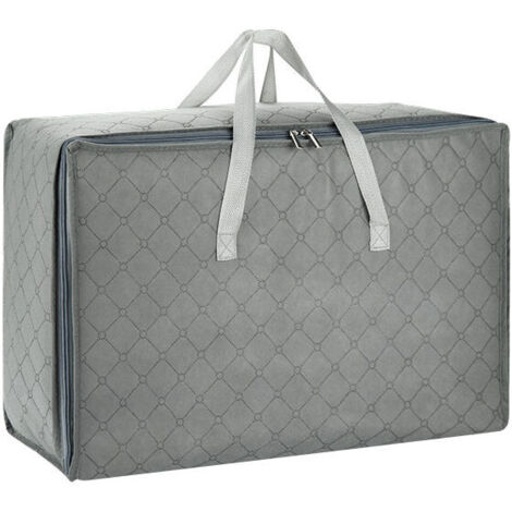 Sac de Rangement Vetement Lot de 1,Sac de Rangement pour Couette en épais Non-tissé，pour Vêtements,Couette,Literie，Gris -Moyen 55 35 20cm