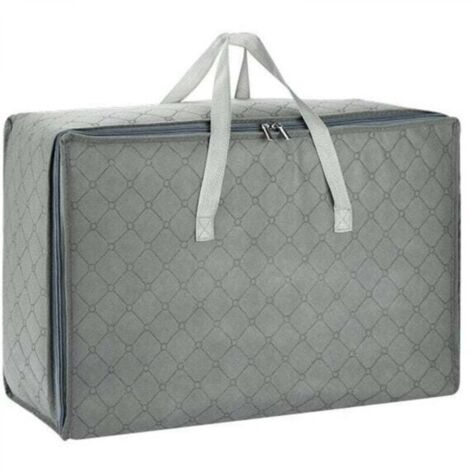Sac de Rangement Vetement Lot de 1,Sac de Rangement pour Couette en épais Non-tissé，pour Vêtements,Couette,Literie，Gris -Moyen 55 35 20cm