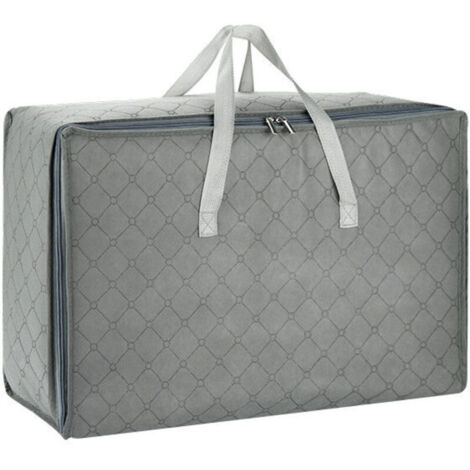 Sac de Rangement Vetement Lot de 1,Sac de Rangement pour Couette en épais Non-tissé，pour Vêtements,Couette,Literie，Gris -Moyen 55 35 20cm
