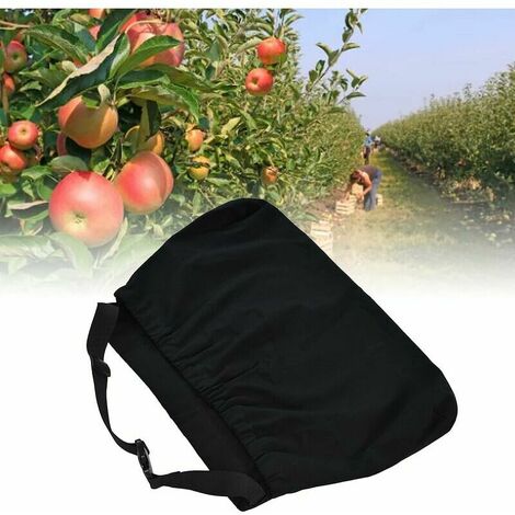 Sac de récolte de Fruits Suspendu résistant aux déchirures,Sac de cueillette de verger, Tissu Oxford réglable, Tablier de récolte de Fruits Suspendu à la Taille pour légumes pour (Le Noir)
